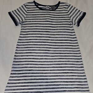 Market & Spruce Navy and White Striped Casual Dress